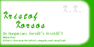 kristof korsos business card